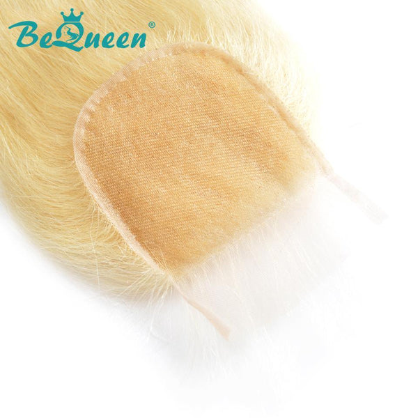 【Bequeen】10A Brazilian 100% Virgin Hair Blonde Straight Hair #613 bundles with Closure free shipping - Bequeen Office Store