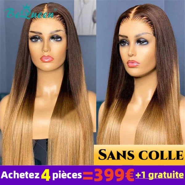 Bequeen €399=4 Wigs "CORRINE" Wig Long Straight Glueless Black mix Brown mix Honey