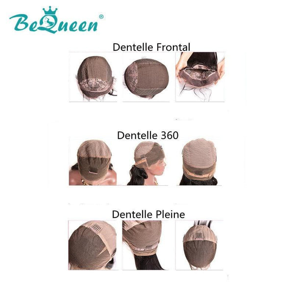 BeQueen Perruque Cheveux Raides à Dentelle de Couleur personnalisée Blonde #613 à Racine  Noir #1B