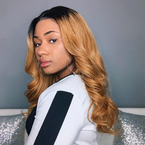 BeQueen "Jade" Body Wave Wig 360 Lace/Frontal/Full Color Honey #27 and Black #1B