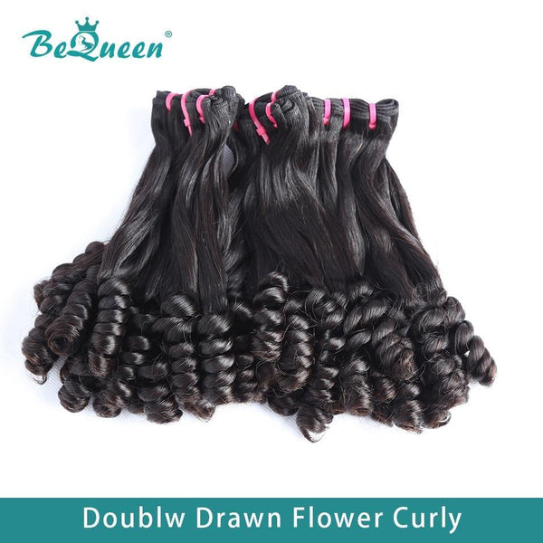 BeQueen Hair Weave Flower Curly Double Drawn Fumi Hair 100% Virgin Hair 