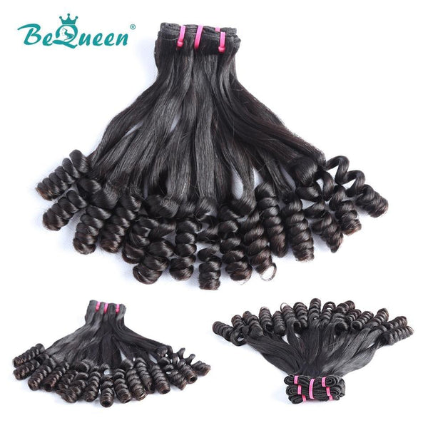 BeQueen Hair Weave Flower Curly Double Drawn Fumi Hair 100% Virgin Hair 