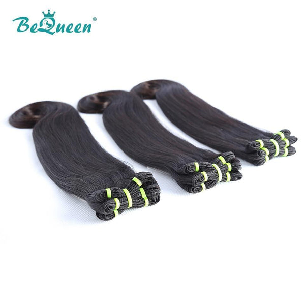 BeQueen Tissage Cheveux Lisses à Double Tirage Cheveux Fumi  Hook 100% Cheveux vierges