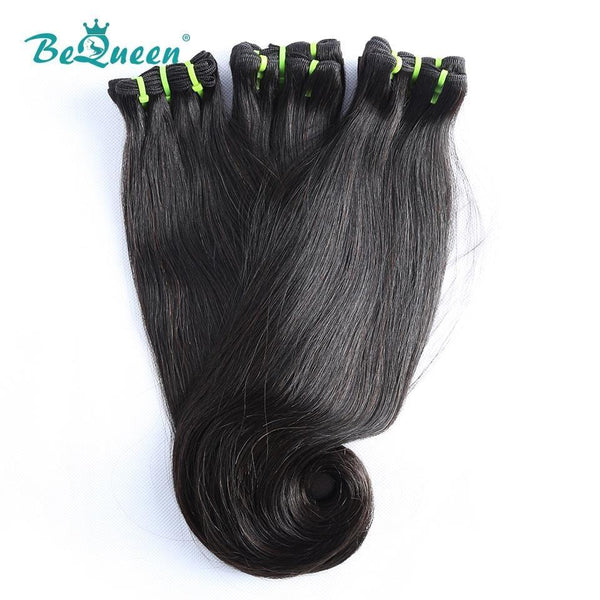 BeQueen Tissage Cheveux Lisses à Double Tirage Cheveux Fumi  Hook 100% Cheveux vierges