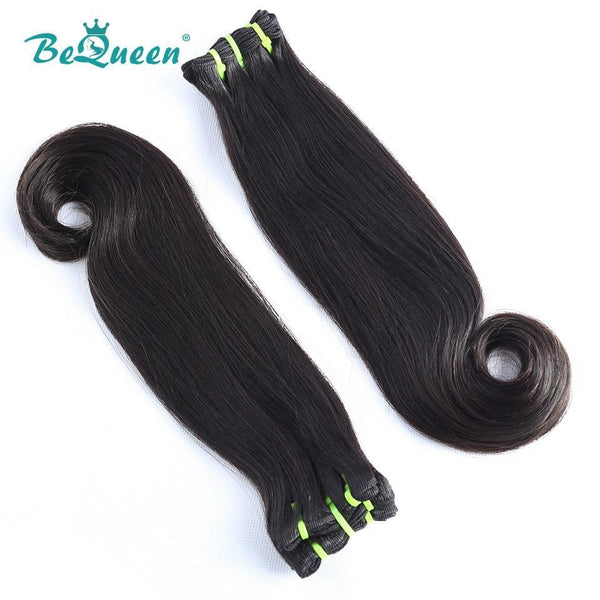 BeQueen Tissage Cheveux Lisses à Double Tirage Cheveux Fumi  Hook 100% Cheveux vierges