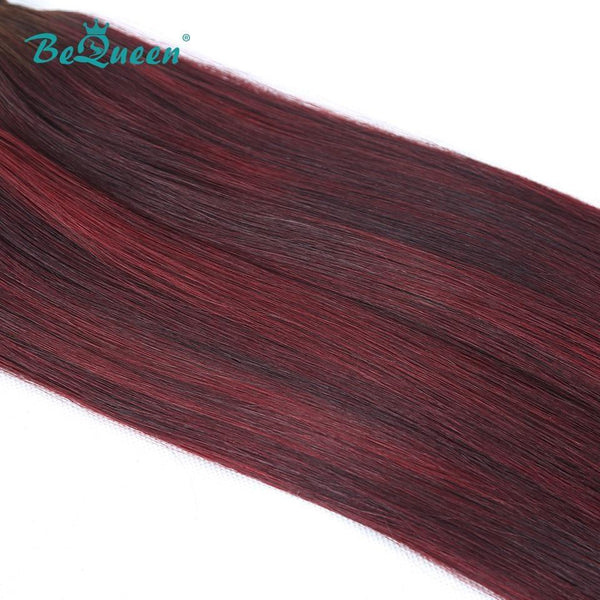 BeQueen Tissage Cabelo Rijo com Duplo Puxão Cabelo Fumi 100% Cabelos virgens de cor Castanho #4 Granada #99J