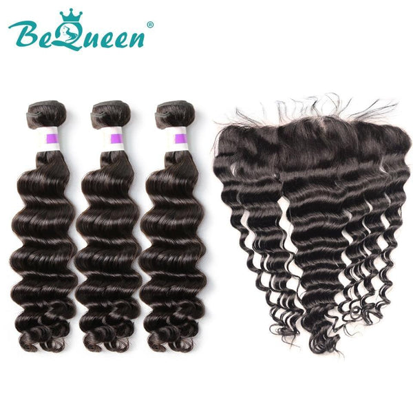 【Bequeen】10A Eurasian 100% Virgin Hair Natural Wave Hair bundles with Closure/Frontal Deal free shipping - Bequeen Office Store