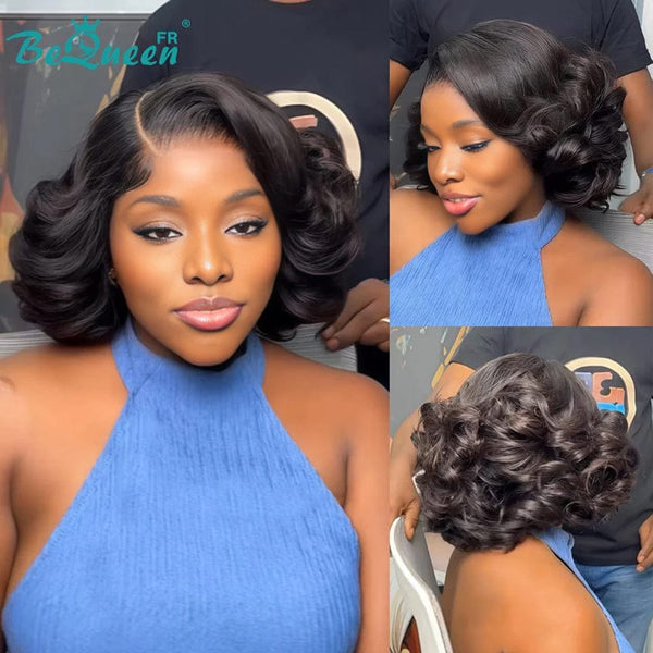BeQueen "Polysia" Bob Wig bouncy Lace closure 5*5 style 5