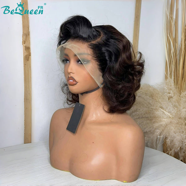 BeQueen "Polysia" Bouncy Bob Wig Brown Honey Mix with 5*5 Lace Closure Style 3