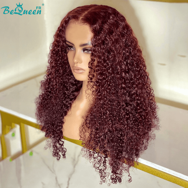 BeQueen €399=4 “Delia” Wigs Long Curly Wave Burgundy Red Glueless Lace Wig 4X4