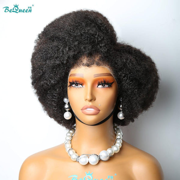 BeQueen „Addi“ Bob-Perücke, lockige Kanten, Afro-Locken, mit 13 x 4 Spitzenfront, verrückter niedriger Preis 