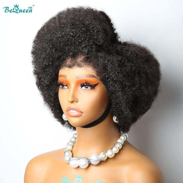 BeQueen „Addi“ Bob-Perücke, lockige Kanten, Afro-Locken, mit 13 x 4 Spitzenfront, verrückter niedriger Preis 