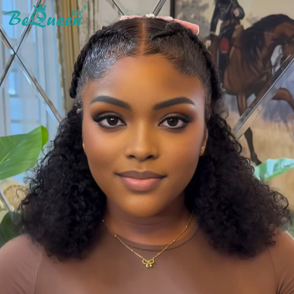 BeQueen "Alice" Perruque avec Lace frontale tresse 16 pouces Longue Curly Wave avec sans colle déjà customisée Moitié prix