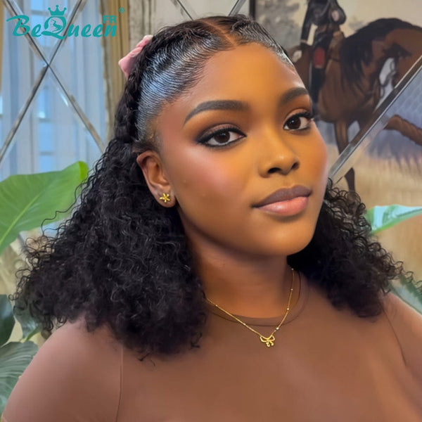 BeQueen "Alice" Perruque avec Lace frontale tresse 16 pouces Longue Curly Wave avec sans colle déjà customisée Moitié prix