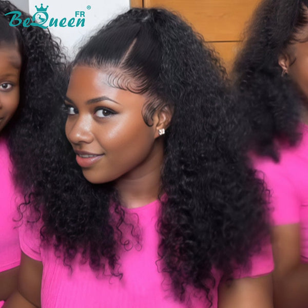 BeQueen "Alice" Perruque avec Lace frontale tresse 18 pouces Longue Curly Wave avec sans colle déjà customisée Moitié prix
