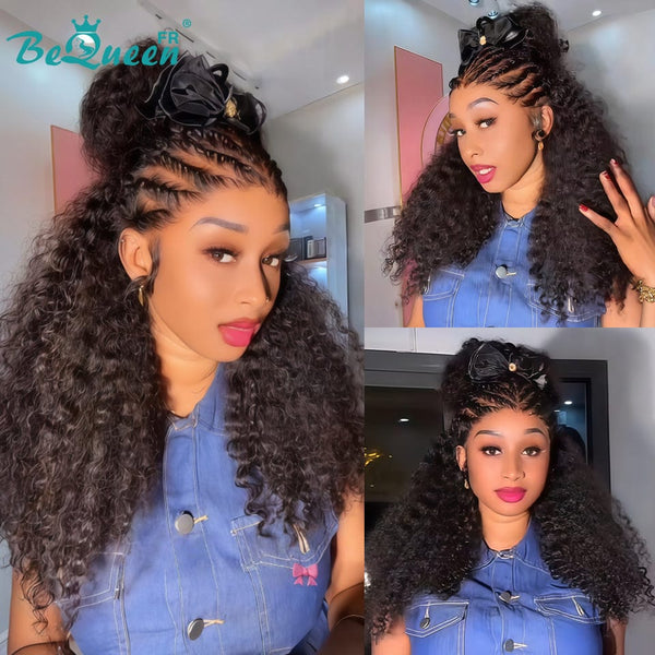 BeQueen "Alice" Perruque Longue Curly Wave avec Lace frontale 13X4 déjà customisée Avec un arc