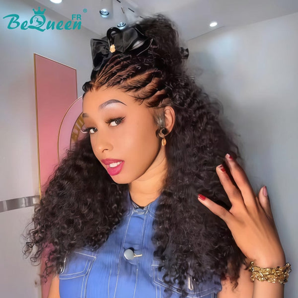 BeQueen "Alice" Perruque Longue Curly Wave avec Lace frontale 13X4 déjà customisée Avec un arc