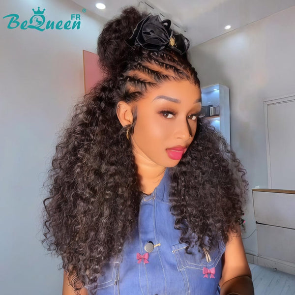 BeQueen "Alice" Perruque Longue Curly Wave avec Lace frontale 13X4 déjà customisée Avec un arc