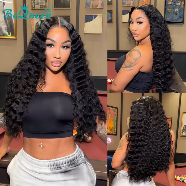 BeQueen "Alice" Long Curly Wave Wig with Lace Frontal 24 Inches Glueless Ready-to-Wear Half Price
