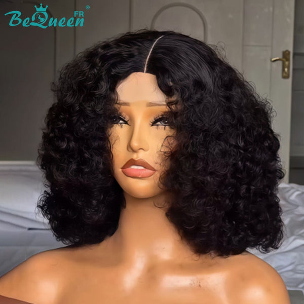 BeQueen "Alice" Perruque noir Bob Curly wave lace closure 4*4