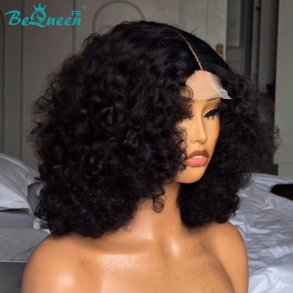 BeQueen "Alice" Perruque noir Bob Curly wave lace closure 4*4
