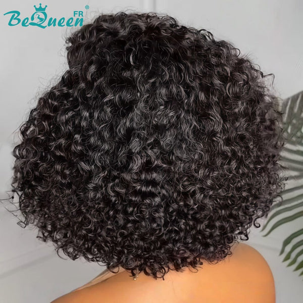 BeQueen "Alice" Perruque noir Bob Curly wave lace frontale 13*4