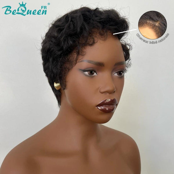 BeQueen "Billie" Perruque Pixie Bouclée com Bordas Boucladas com Renda Frontal 13x4