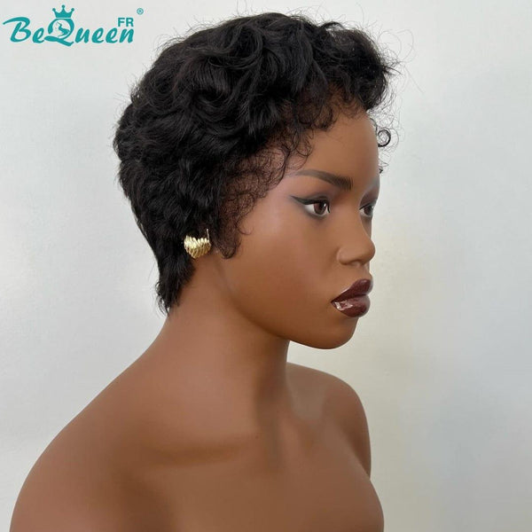 BeQueen "Billie" Perruque Pixie Bouclée com Bordas Boucladas com Renda Frontal 13x4