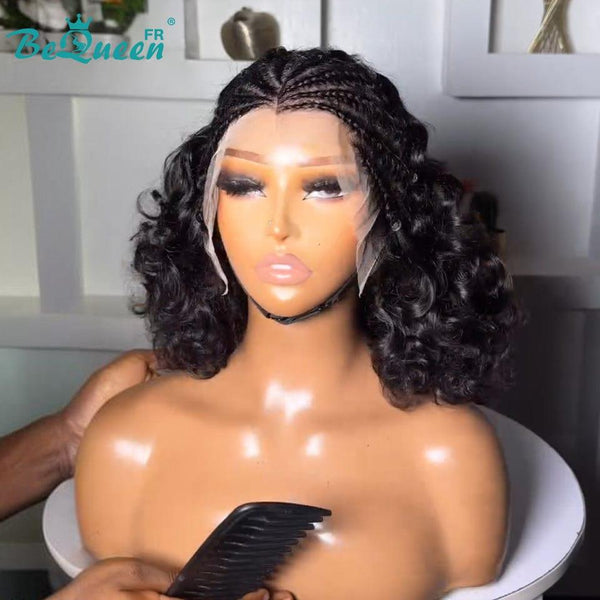 BeQueen "Citronne" Perruque Customisée Longue bouncy Wave couleur Noir Prêt à porter Sans Colle 13X4 avec Tresse