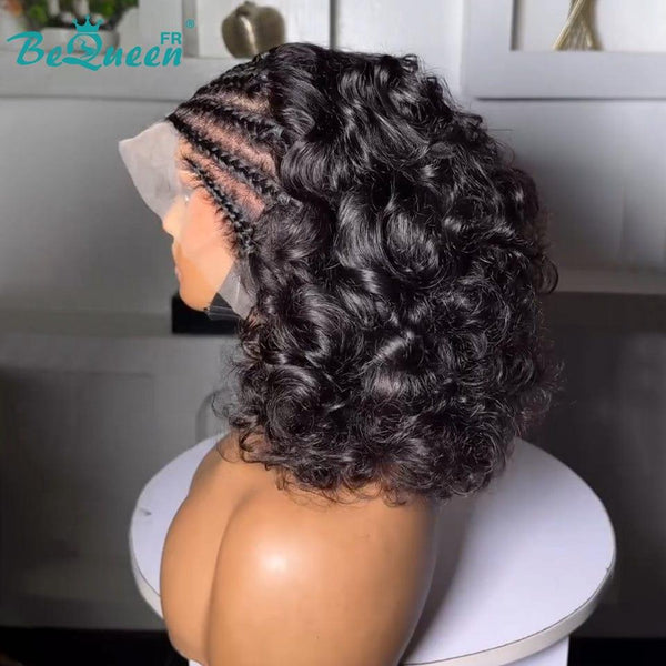 BeQueen "Citronne" Perruque Customisée Longue bouncy Wave couleur Noir Prêt à porter Sans Colle 13X4 avec Tresse