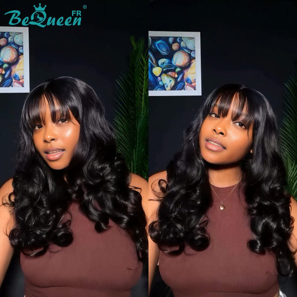 BeQueen “Dania" Perruque Longue Body Wave avec frange avec lace closure 20 Pouces sans colle Moitié prix