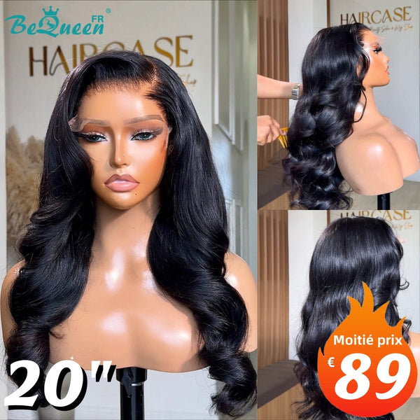 BeQueen “Dania" Perruque Longue Body Wave avec Lace closure 4*4 20 Pouces Moitié prix