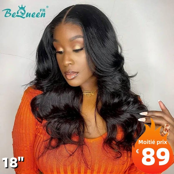 BeQueen “Dania" Perruque Longue Body Wave avec Lace Frontale 18 Pouces Moitié prix