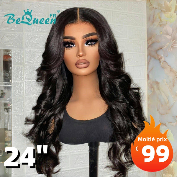 BeQueen “Dania" Perruque Longue Body Wave avec Lace Frontale 24 Pouces Moitié prix