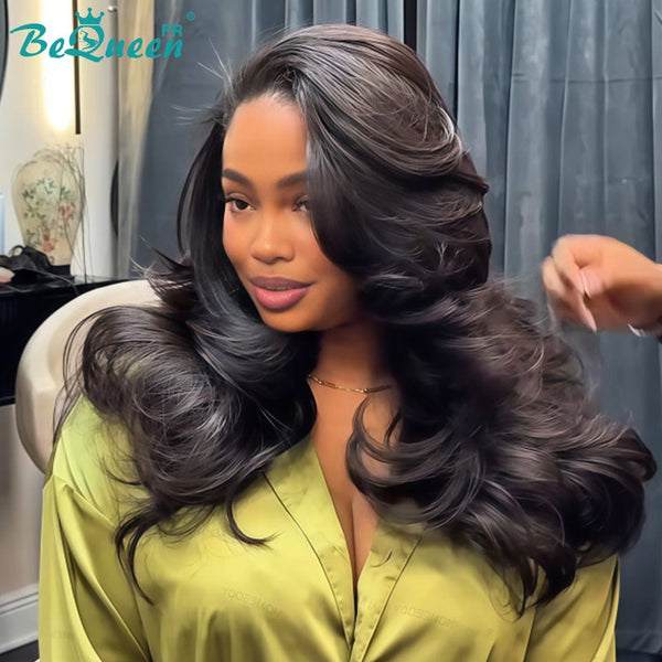 BeQueen “Dania" Perruque Longue Body Wave avec Lace Frontale 22 Pouces sans colle Moitié prix