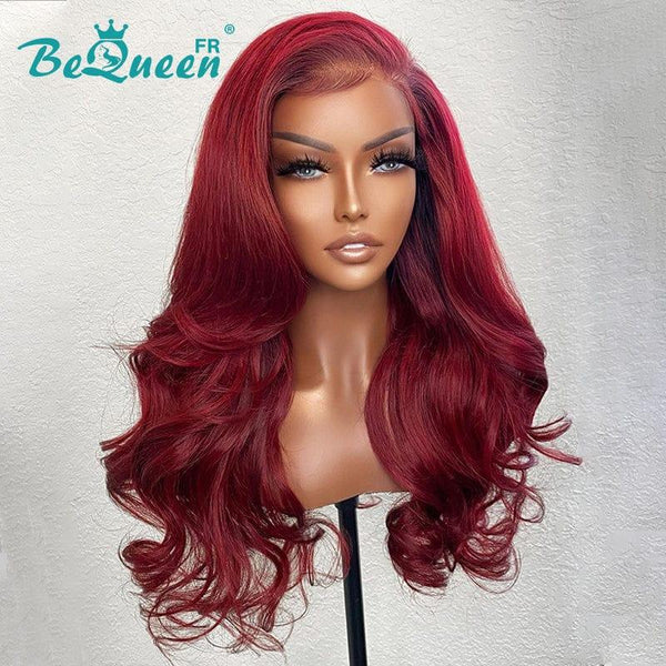 BeQueen "Dania" Perruque Longue Body Wave avec Lace Frontale Rouge En France
