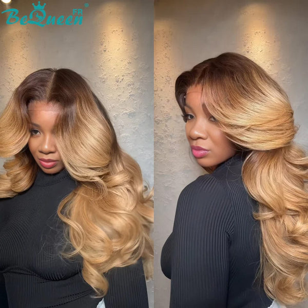 BeQueen "Dania" Perruque  Longue Body wave Marron et Miel avec Lace Frontale 24 Pouces