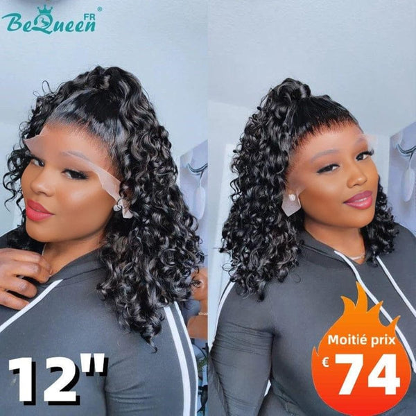 BeQueen “Demi" Perruque Bob deep wave avec Lace Frontale 12 Pouces Moitié prix