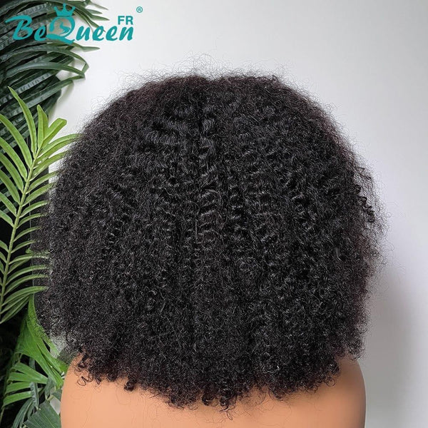 BeQueen „Eddi“ Bob-Perücke, lockige Kanten, Afro-Locken, 280 g Dichte, mit 13 x 4 Spitzenfront 