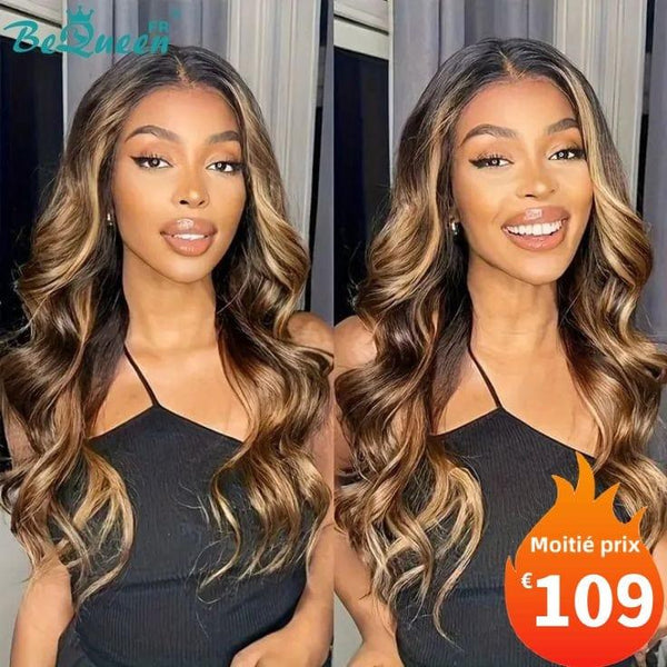 BeQueen "Eva" Long Body Wave Wig with Lace Front 18 Inches Color #4/27 Half Price 
