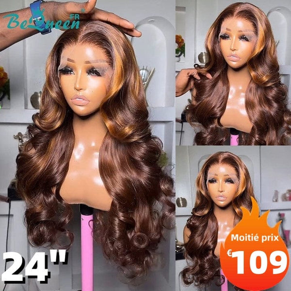 BeQueen "Eva" Peluca Larga Lisa con Frente de Encaje 24/30 Pulgadas Medio Precio