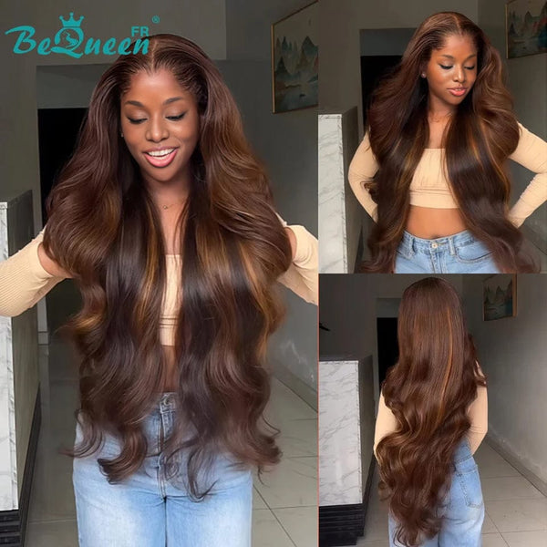 BeQueen "Eva" Perruque Longue body wave avec Lace Frontale 30 Pouces