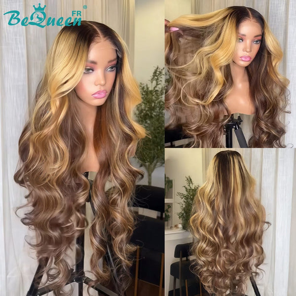 BeQueen "Eva" Peluca Larga Lisa con Frente de Encaje 24/30 Pulgadas Medio Precio