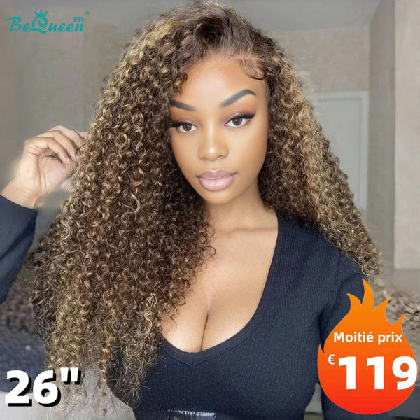 BeQueen "Eva" Perruque Longue Curly wave avec Lace Frontale 26 Pouces Moitié prix