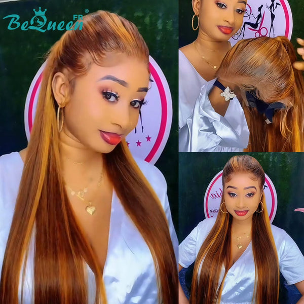 BeQueen "Eva" Long Straight Lace Front Wig 24 Inch Glueless Already Customized with Lace Front Style 2