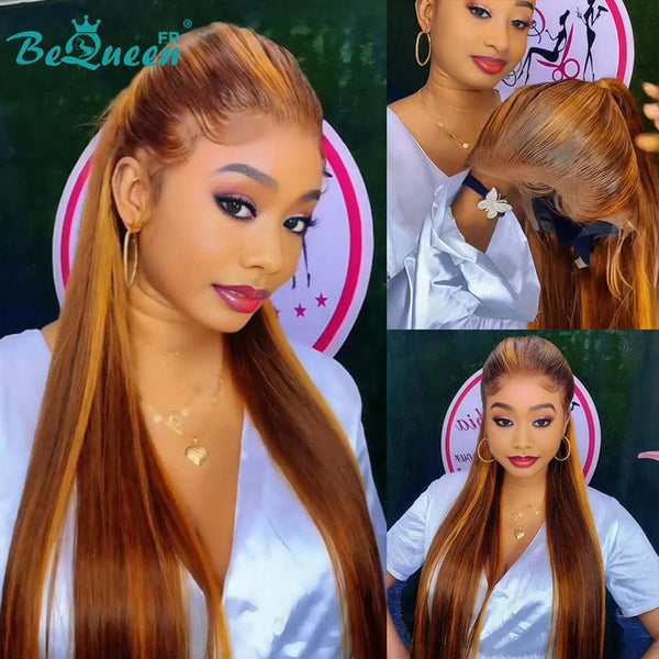 BeQueen "Eva" Long Straight Lace Front Wig 24 Inch Glueless Already Customized with Lace Front Style 2