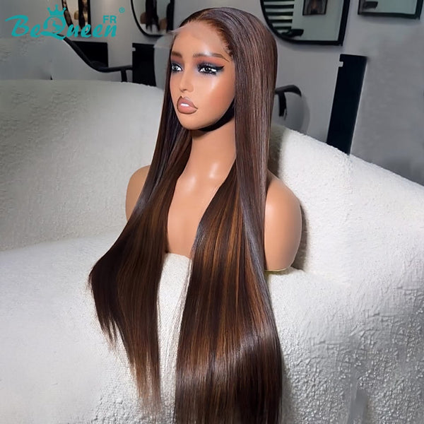 BeQueen "Eva" Perruque Longue lisse com Lace Frontal 26 Polegadas Metade do preço