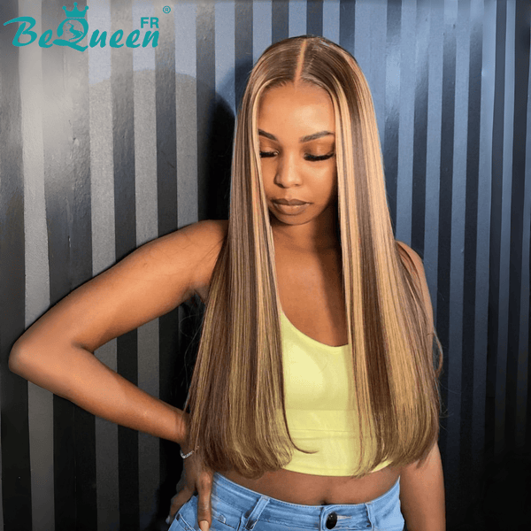 BeQueen "Eva" Langhaarperücke mit glattem Haar und Spitzenfront 26 Zoll Halber Preis