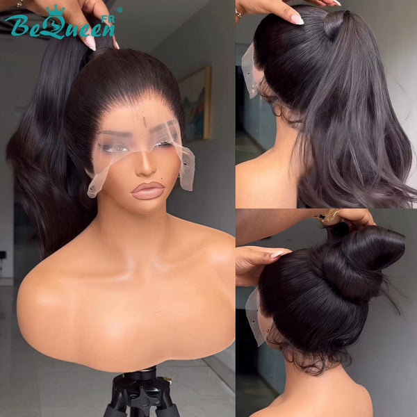 BeQueen “Florance" Perruque Avec Queue De Cheval avec Lace Frontale 24 Pouces Moitié prix