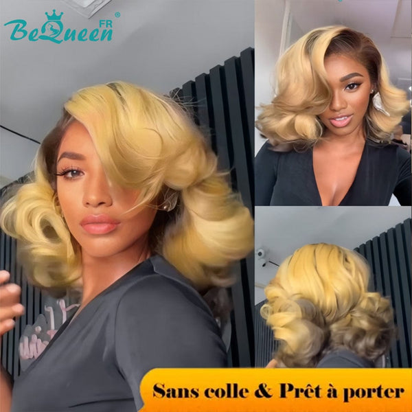 BeQueen “Heather” Bob Wig Body wave Ready to wear Glueless 13x4